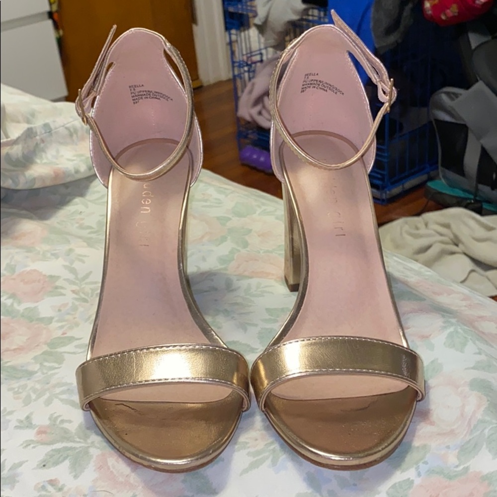 Rose Gold chunk heel